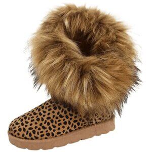 Bamboo Frozen-01 Women Mid Calf Boot Suede Faux Fur